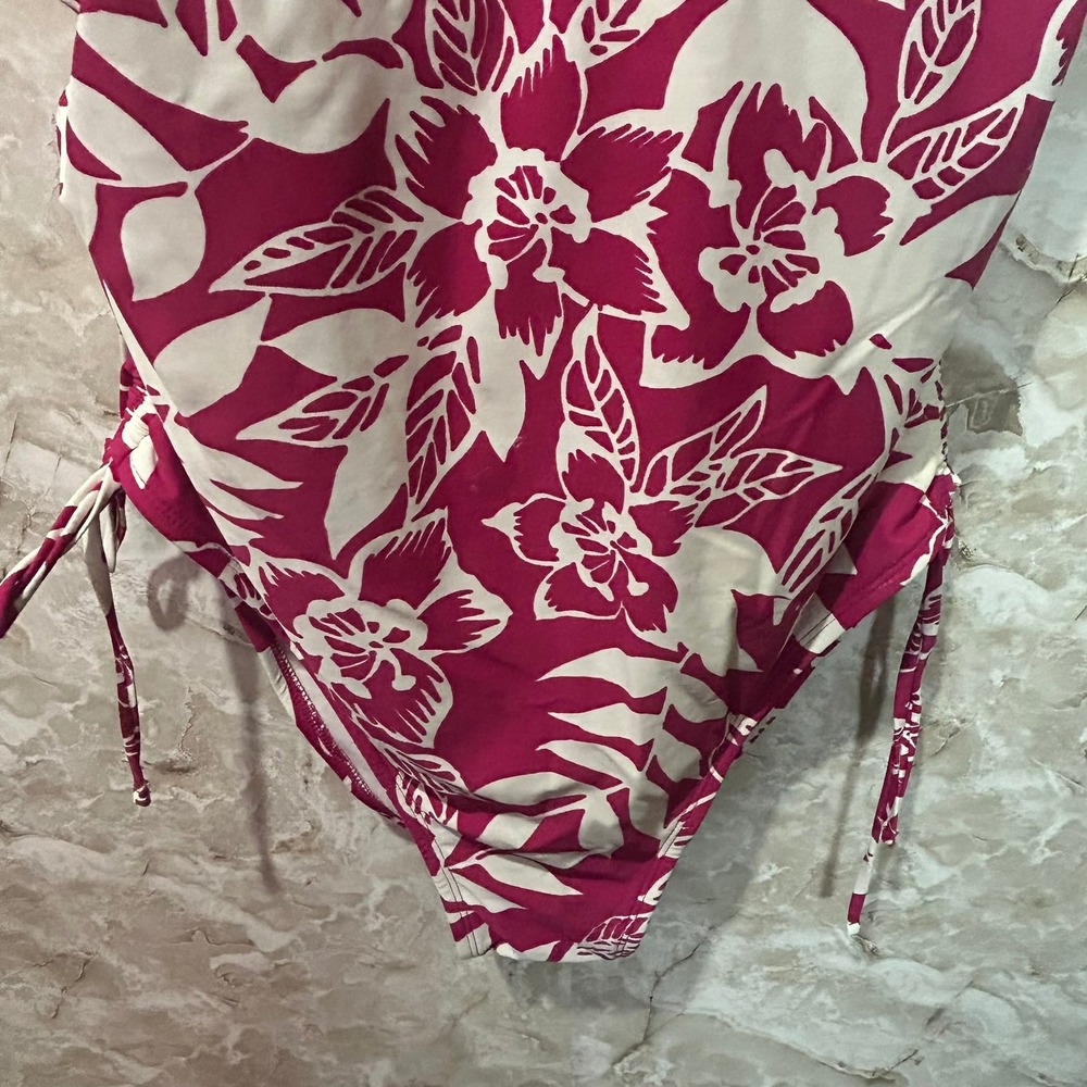 Kona Sol Floral One Piece Swimsuit with Adjustable Side Ties - Picture 2 of 9